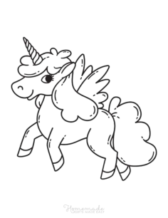 Cute Unicorn With Wings Unicorn Coloring Pages Pdf, Free Vectors File